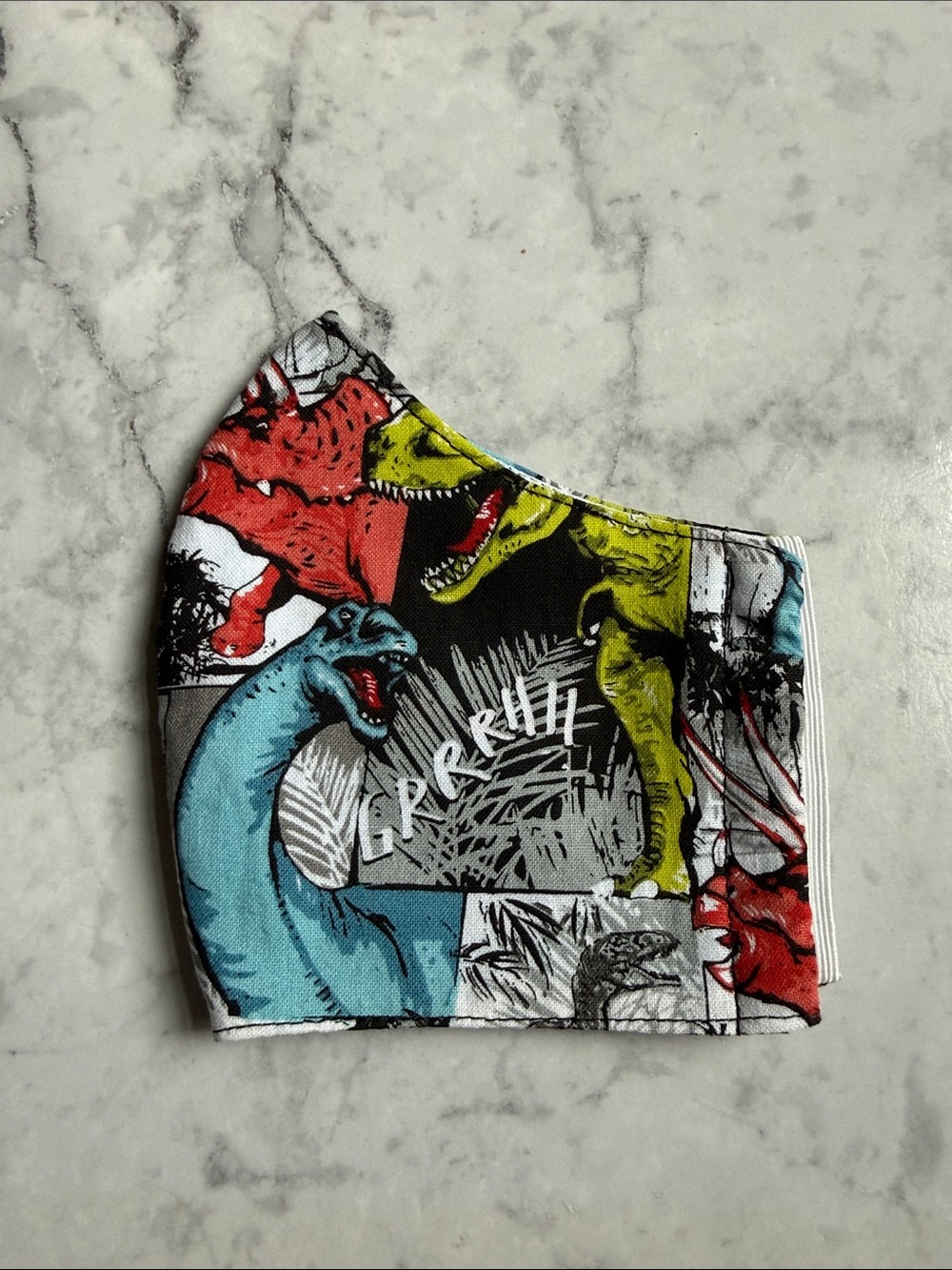 Dinosaur Print Kids Face Mask - Multicolor